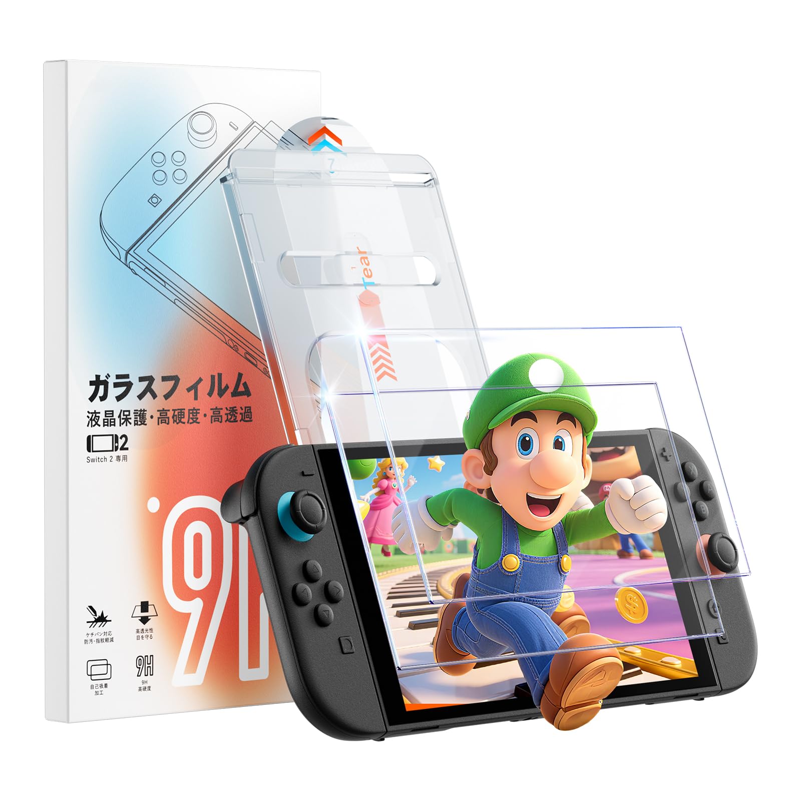 Amazon.co.jp: NINJACON Switch 2対応 保護フィルム 強化ガラス 2枚